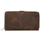 Leder Brieftasche Querformat braun