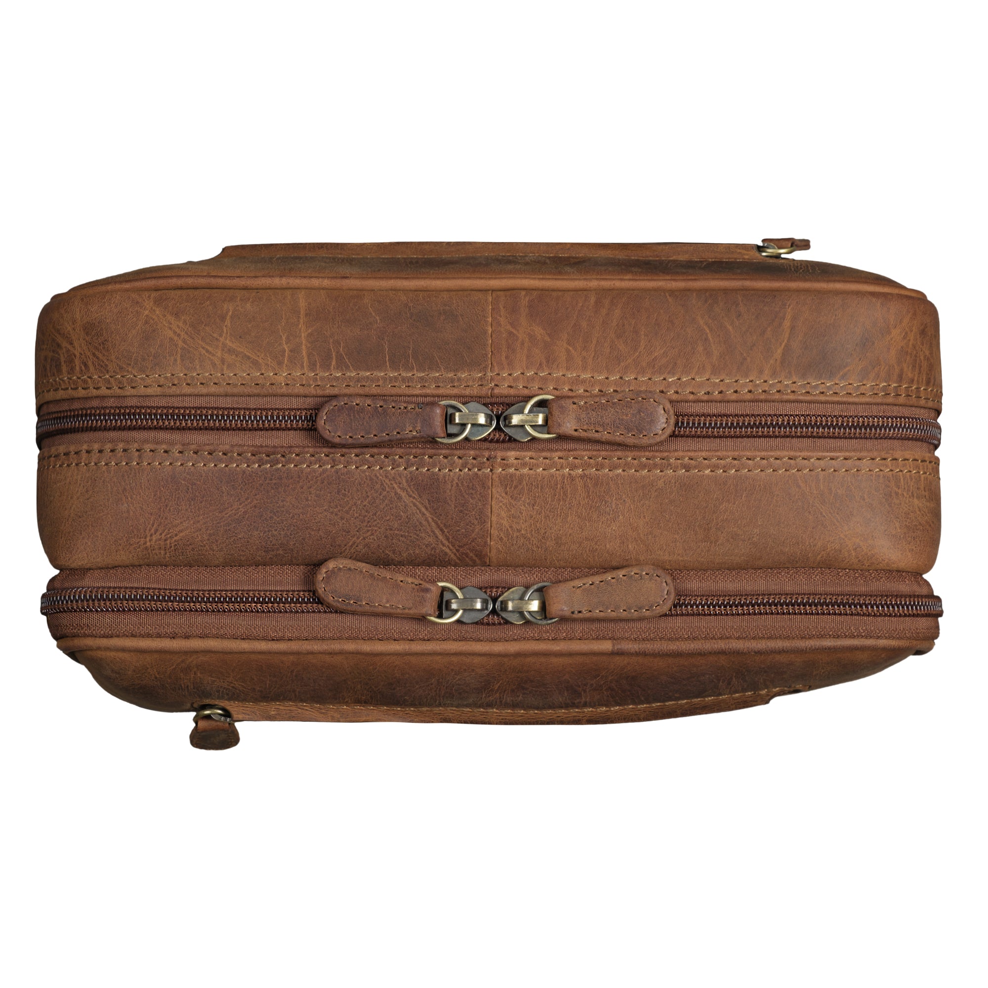 Kulturtasche Reisen Leder braun