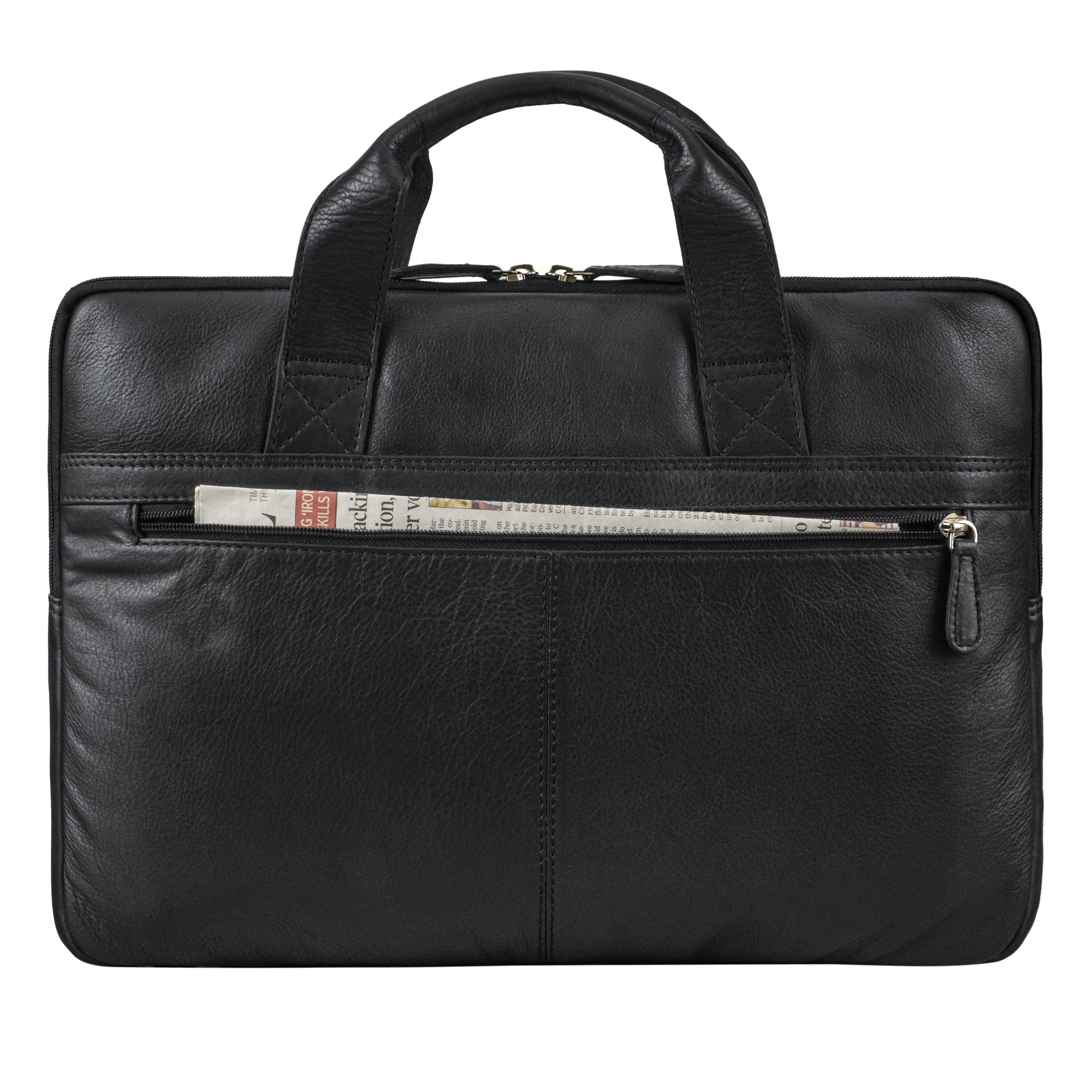 Leder Laptophülle 15,6 Zoll schwarz