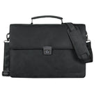 Schultertasche Leder schwarz