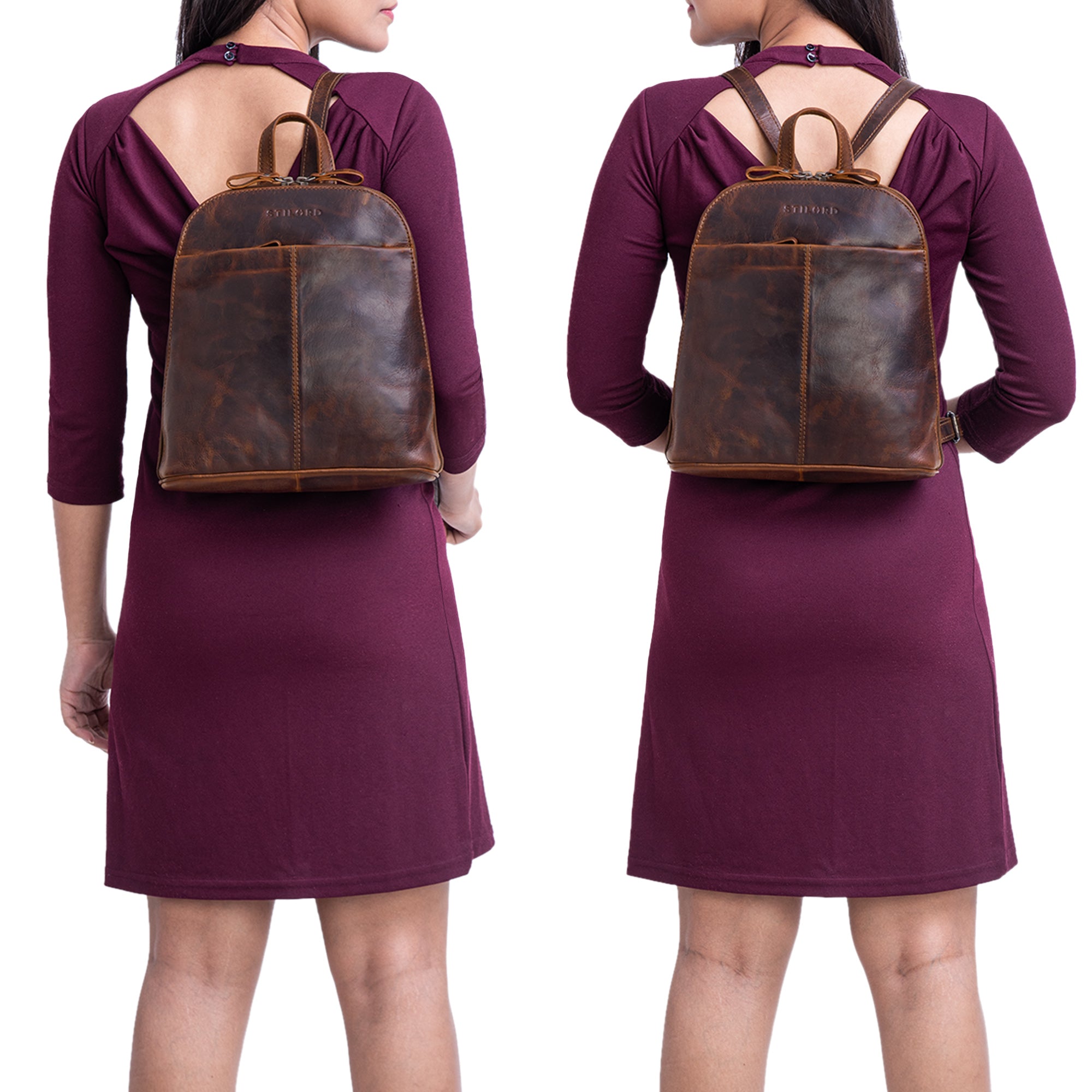 Braune Damen Lederrucksack