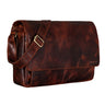 "Lonzo" vintage schoudertas echt buffelleer