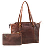 "Livia" Dames Leder Shopper Grote Handtasche Set met Portemonnee