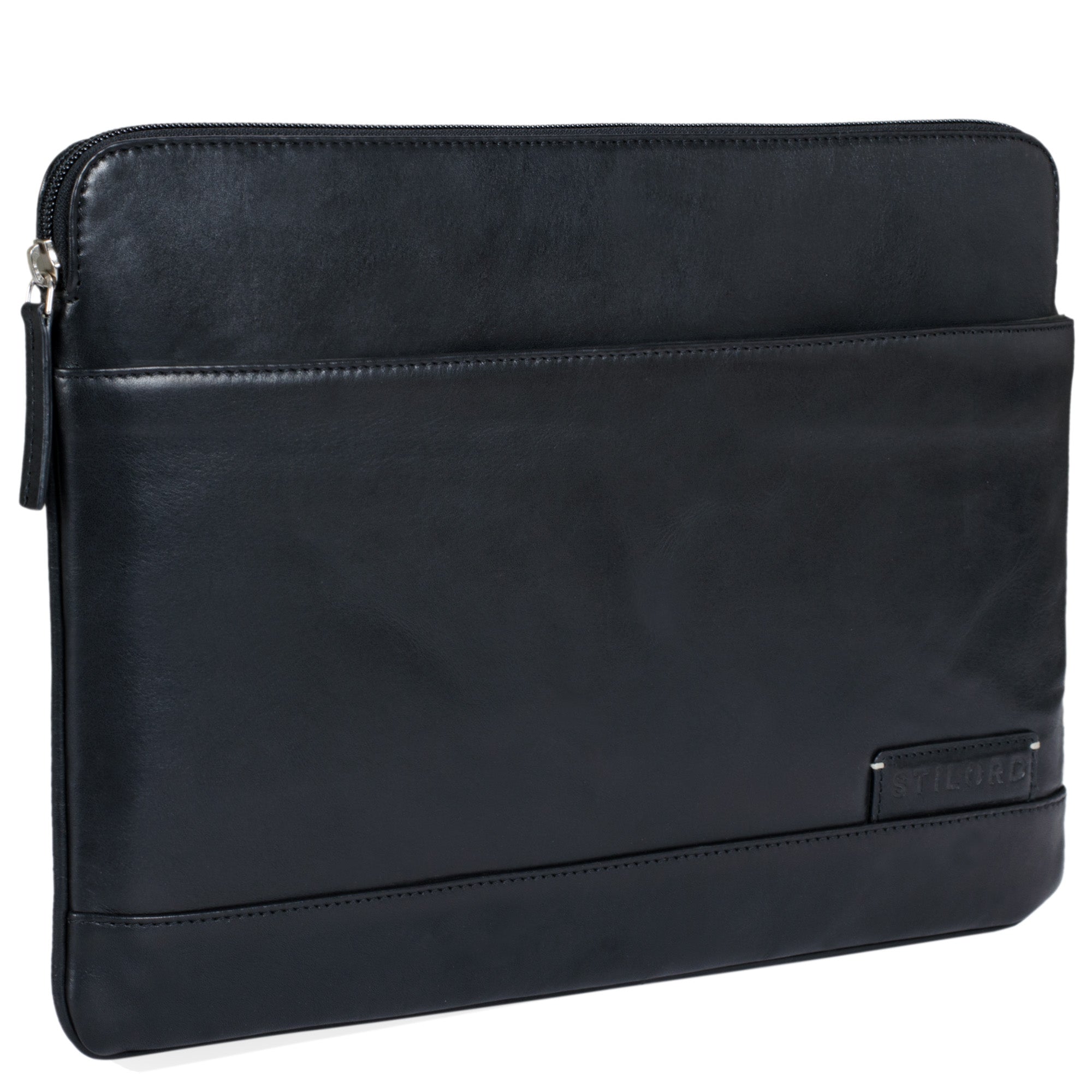 Schwarze Ledertasche 13 Zoll