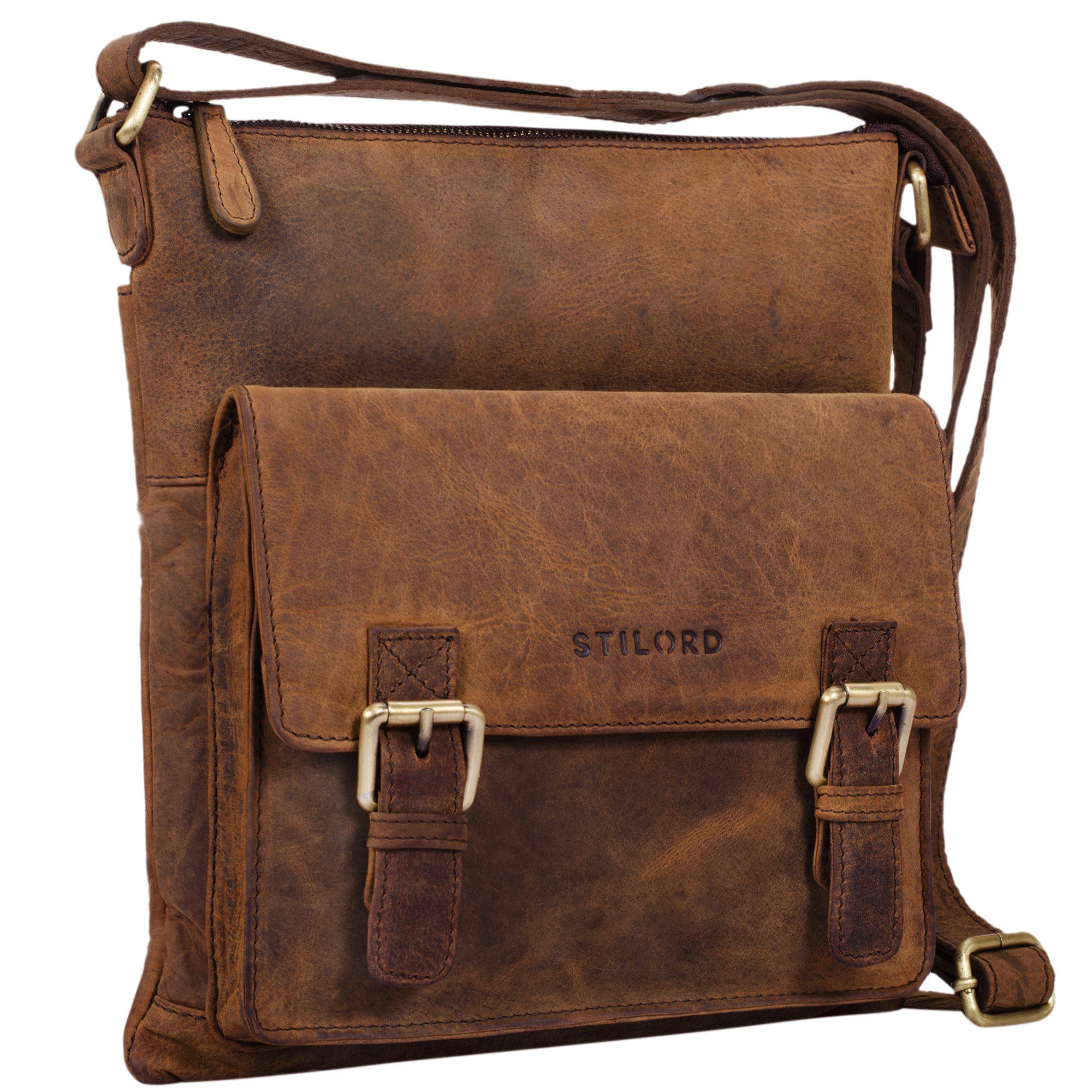 Kleine Umhängetasche Leder braun