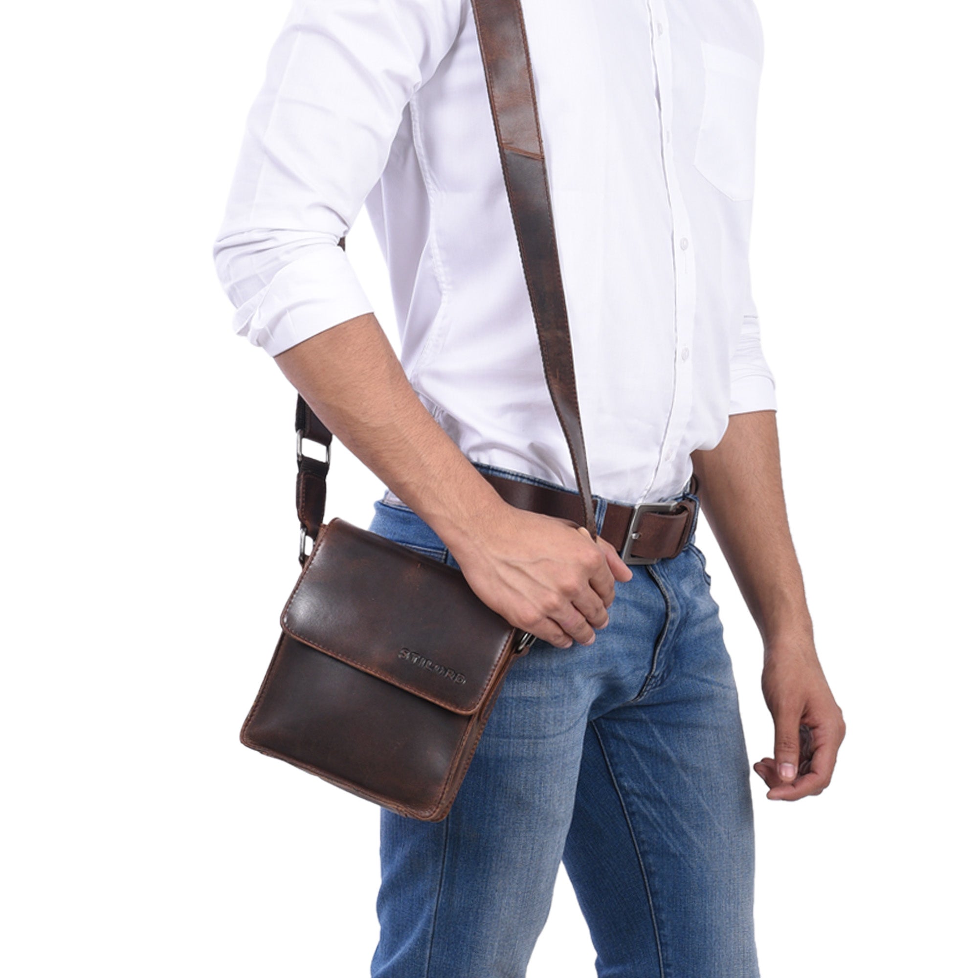 Leder Umhängetasche klein