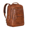 XL Herren-Rucksack Leder mit 18 Zoll Laptop Fach Cognac braun