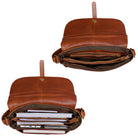 Vintage Damen Ledertasche cognac-braun