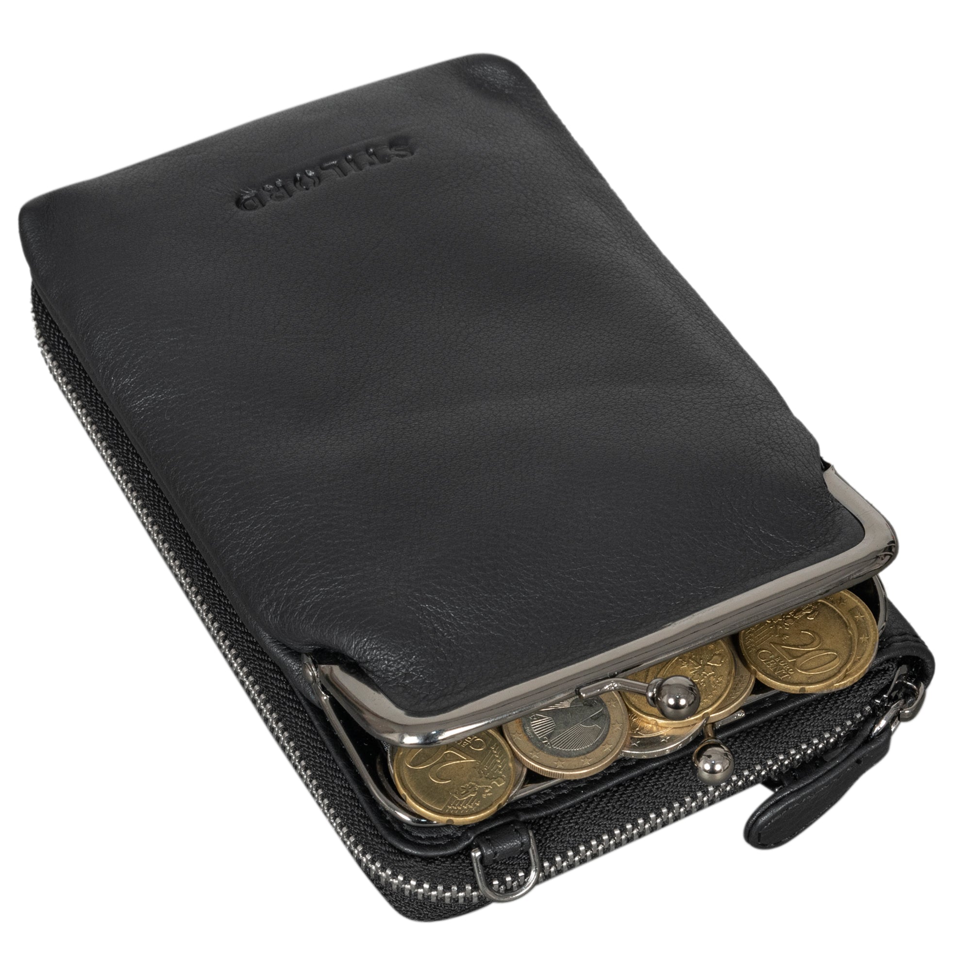Mini Ledertasche schwarz Echtleder