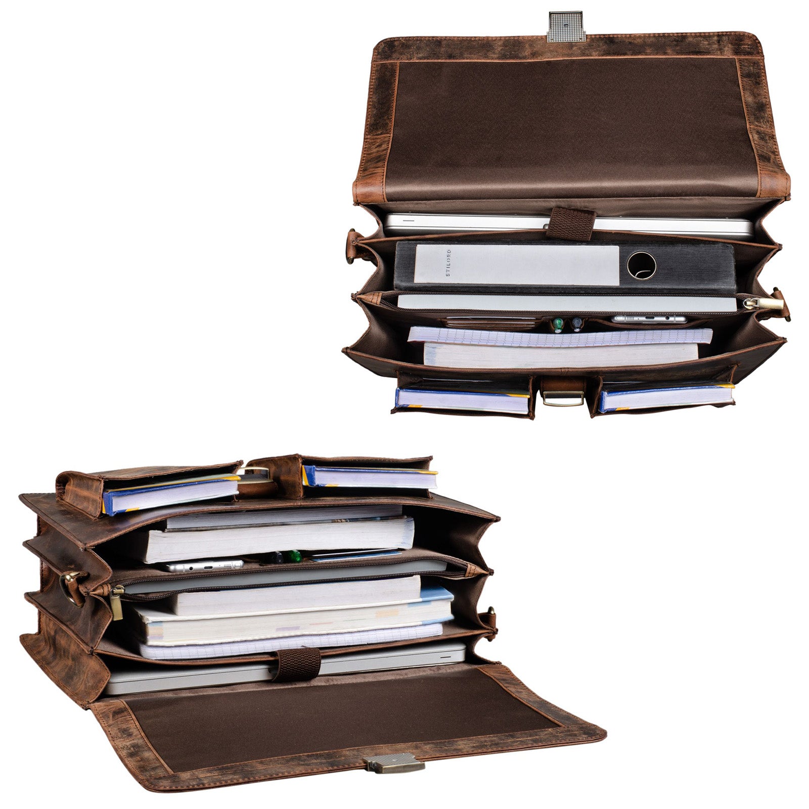 Braune Ledertasche XL