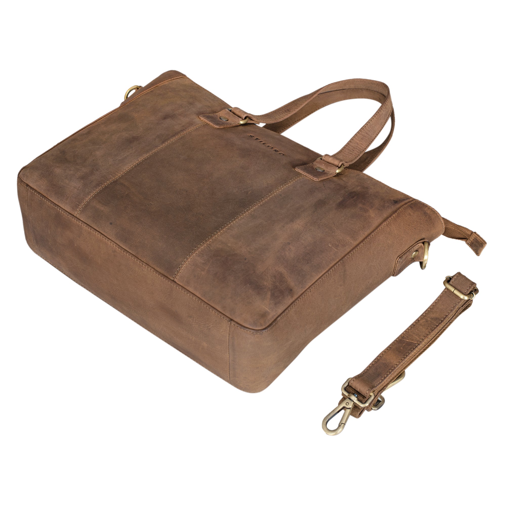 Damen Schultertasche gross Leder braun