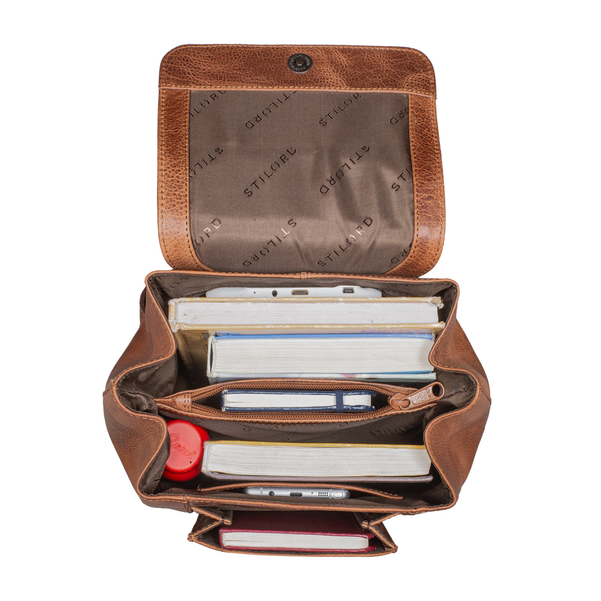 Lehrerrucksack Leder Retro braun