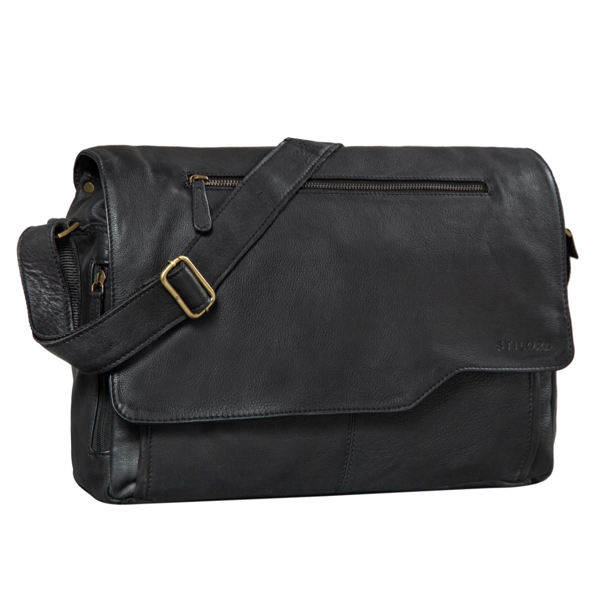 Leder Notebooktasche Businesstasche schwarz