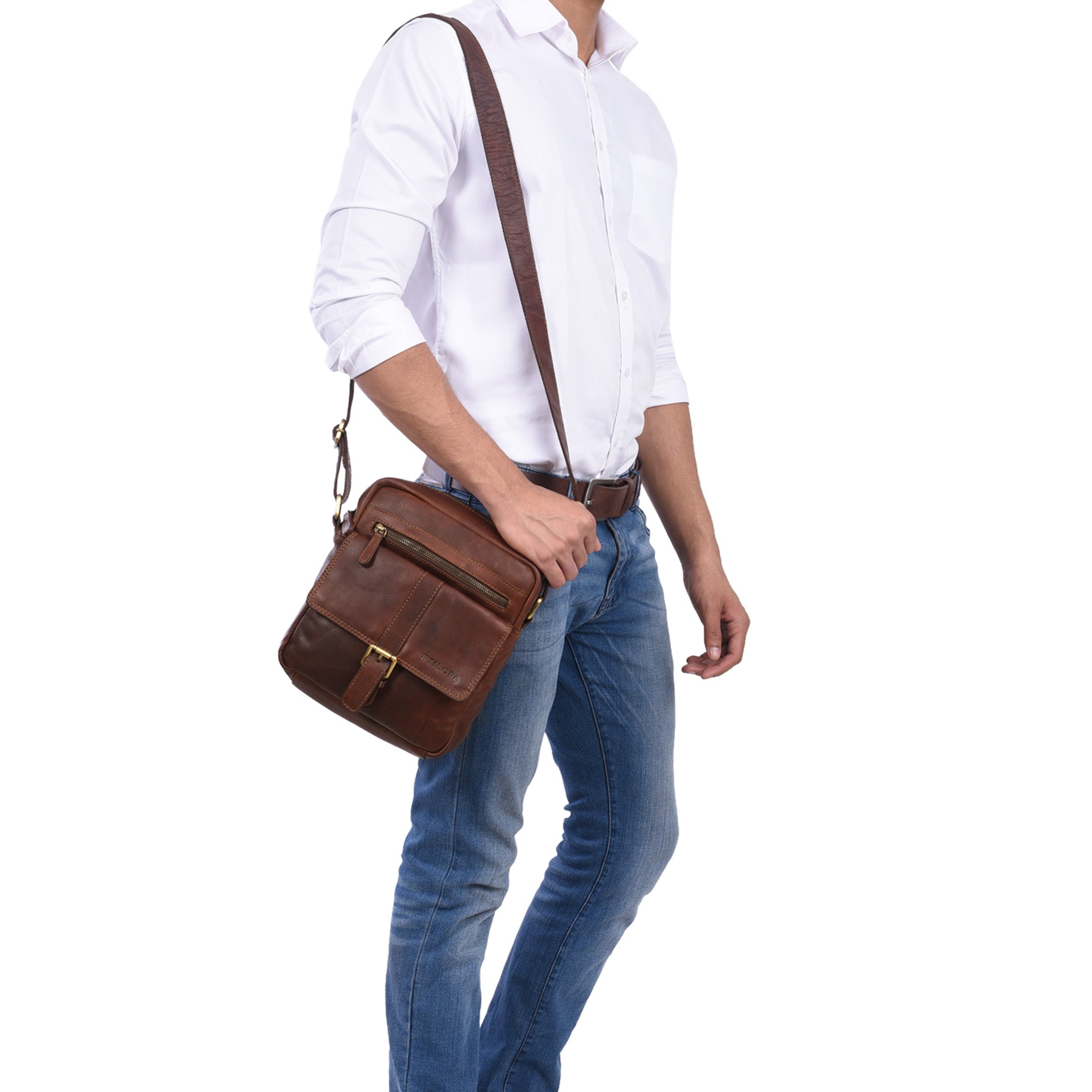 Vintage Ledertasche Männer Klein