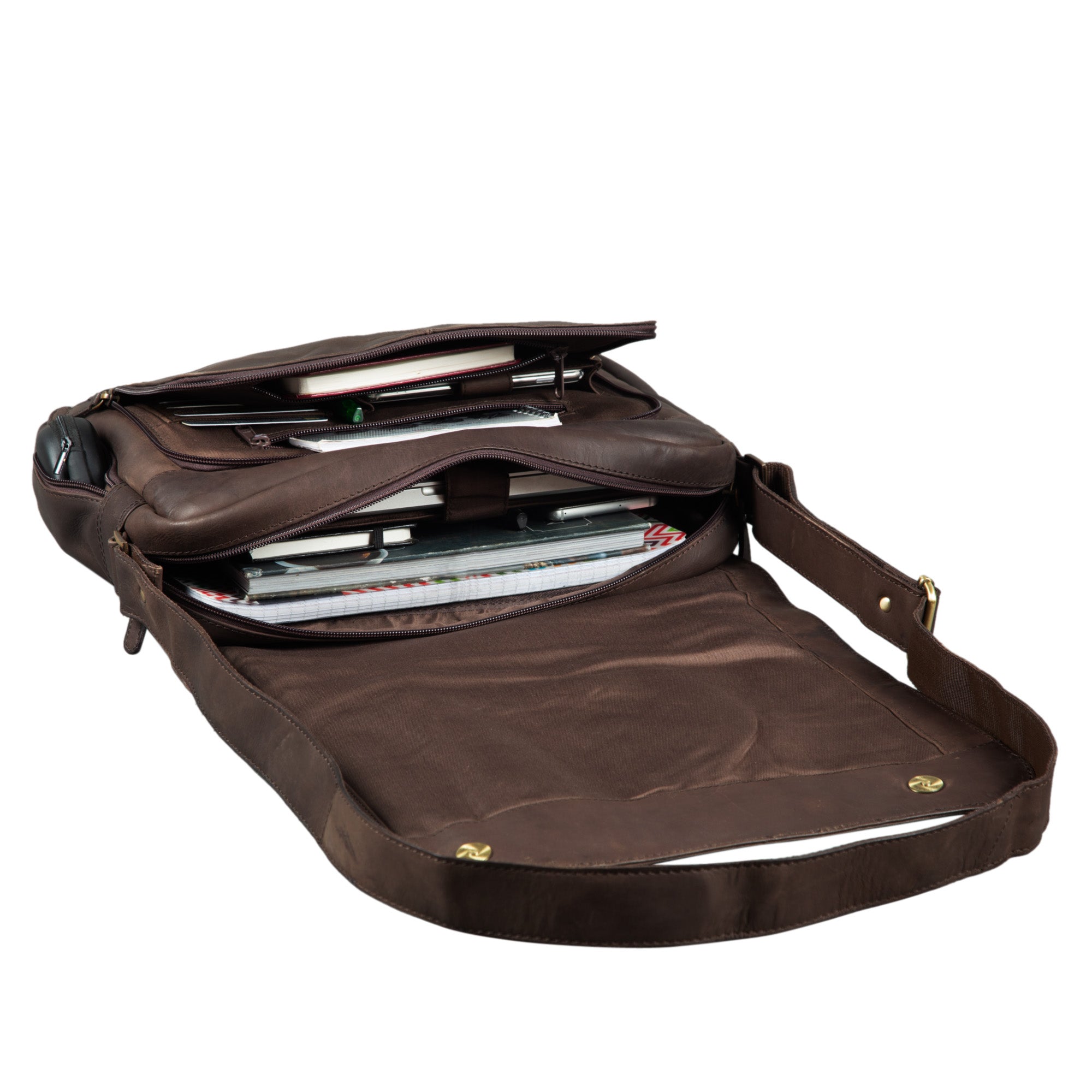 Leder Messenger Bag mit Laptopfach 13"