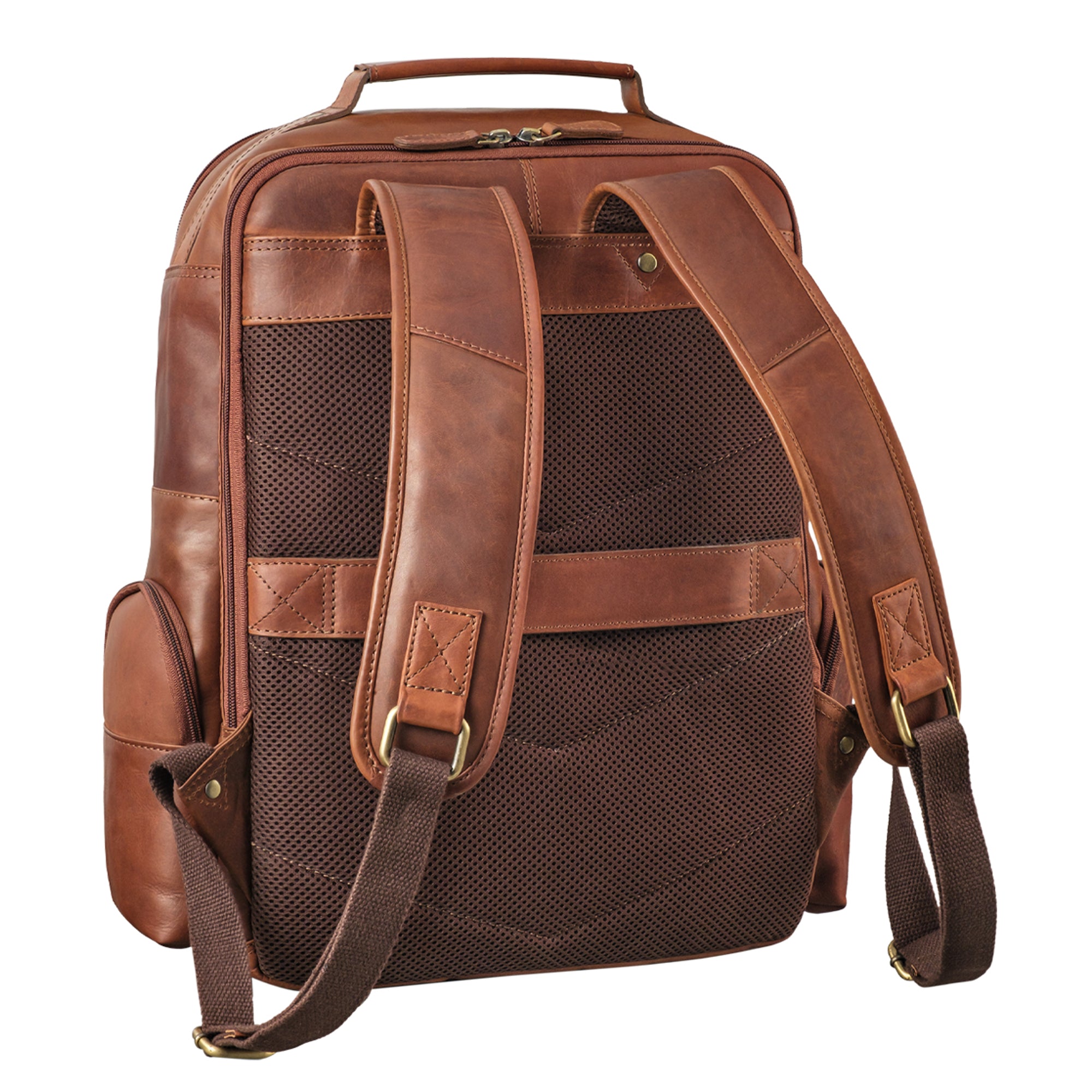 Herren Rucksack Leder cognac