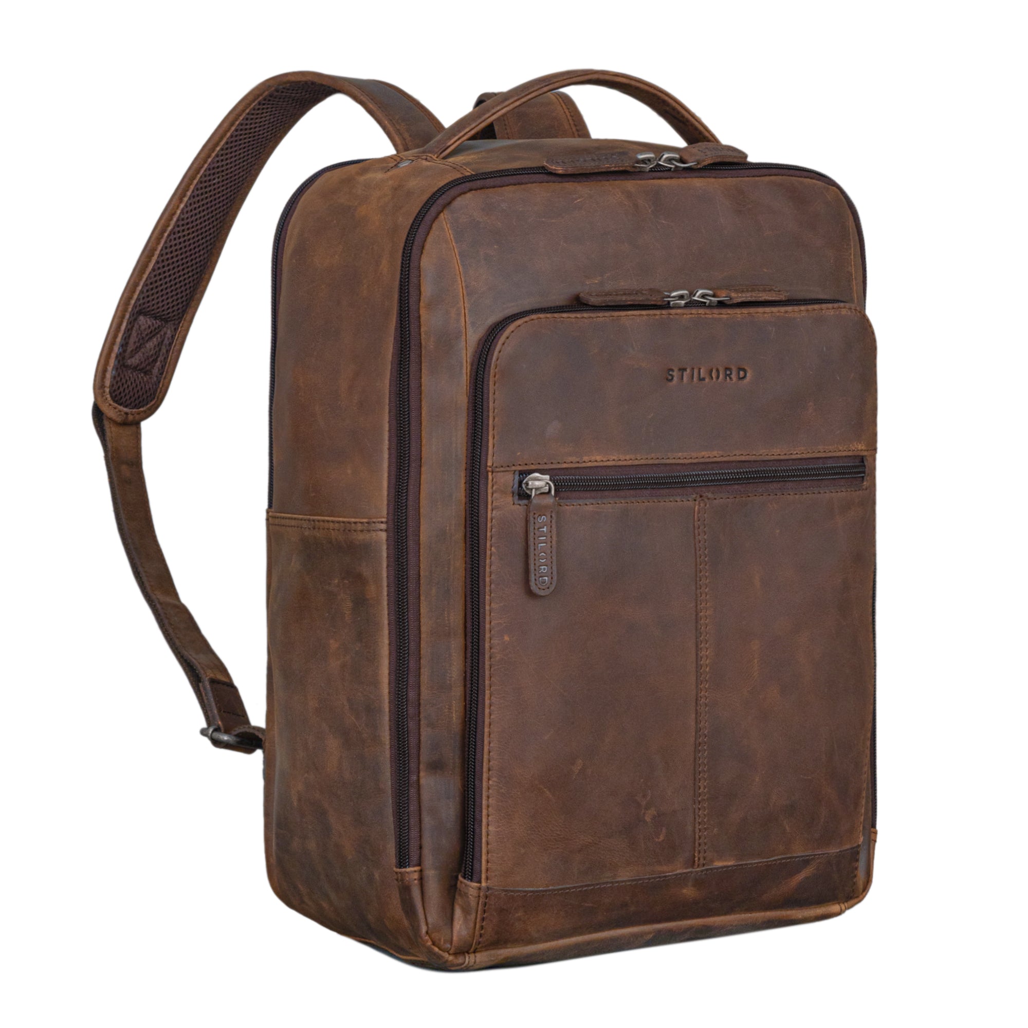 Lederrucksack Damen Echtleder dunkelbraun