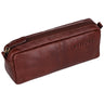 "Spencer" Leren Etui Vintage Met Rits Pennenzak Organizer En Tasje