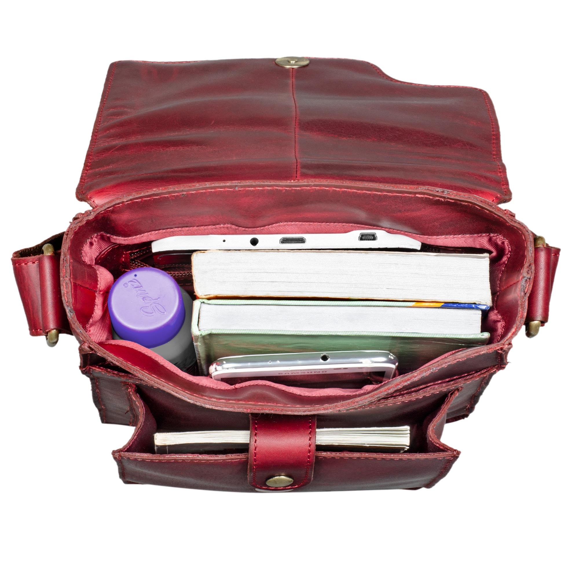 Rote Ledertasche Damen klein