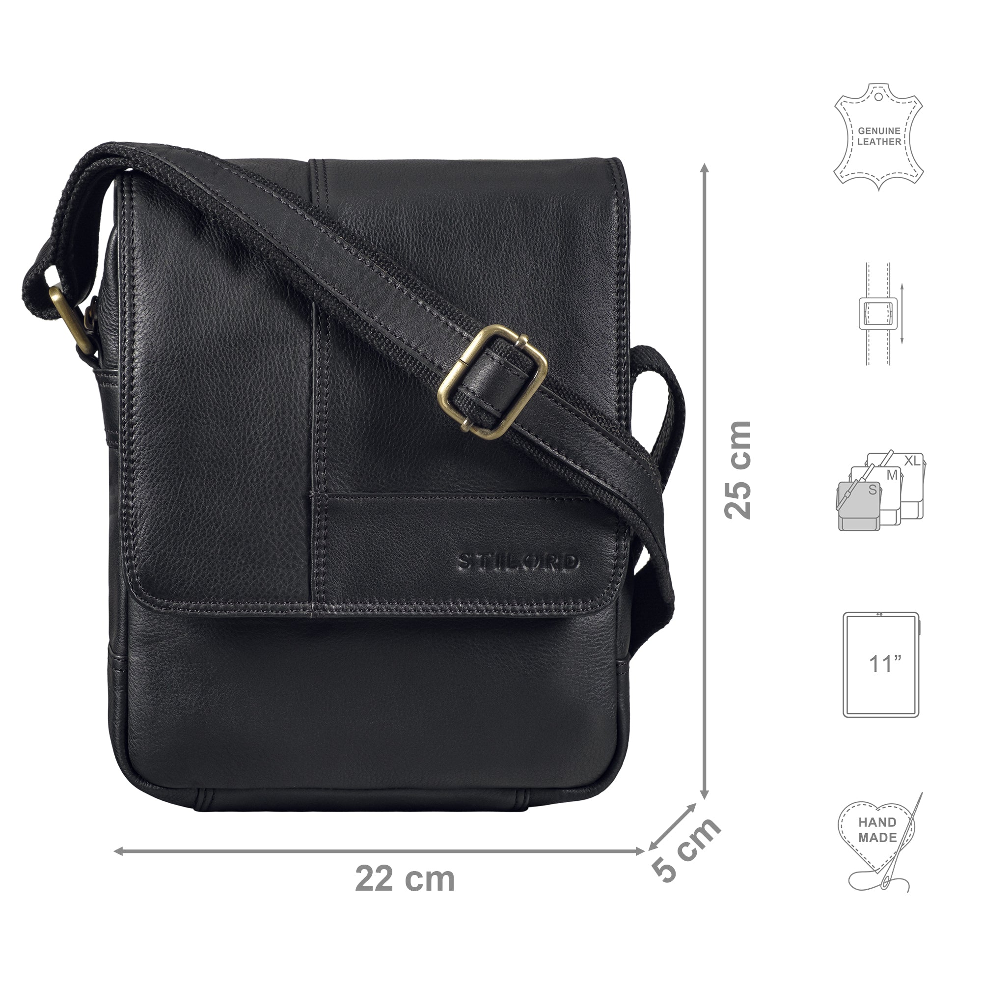 Schultertasche klein Herren schwarz
