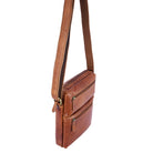 Leder Schultertasche braun