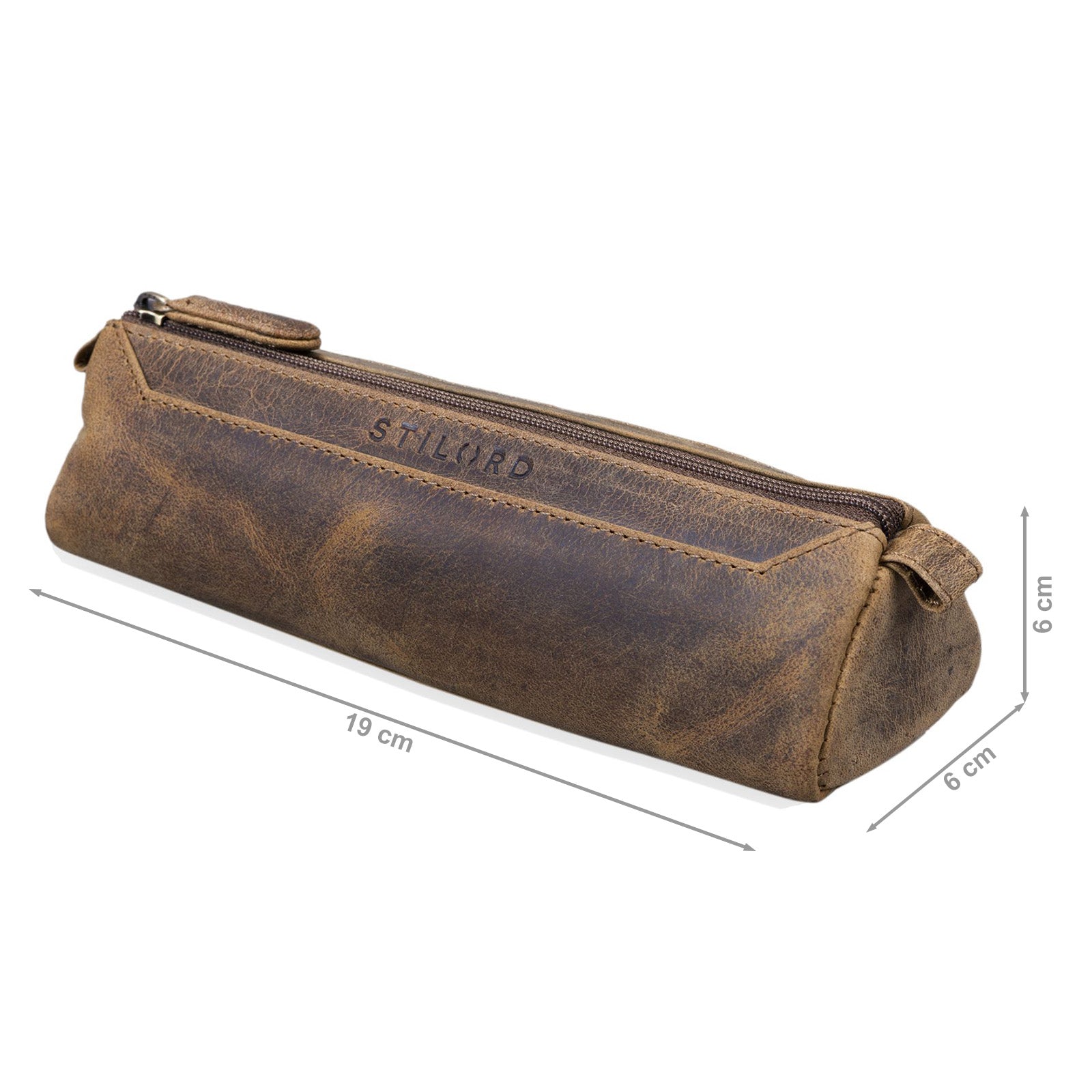 Leder Stifteetui rund