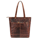 Damen Ledertasche cognac aus der Rückansicht
