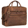"Dawson" Leren Aktetas Schoudertas Met Laptopvak 15.6 Inch Vintage