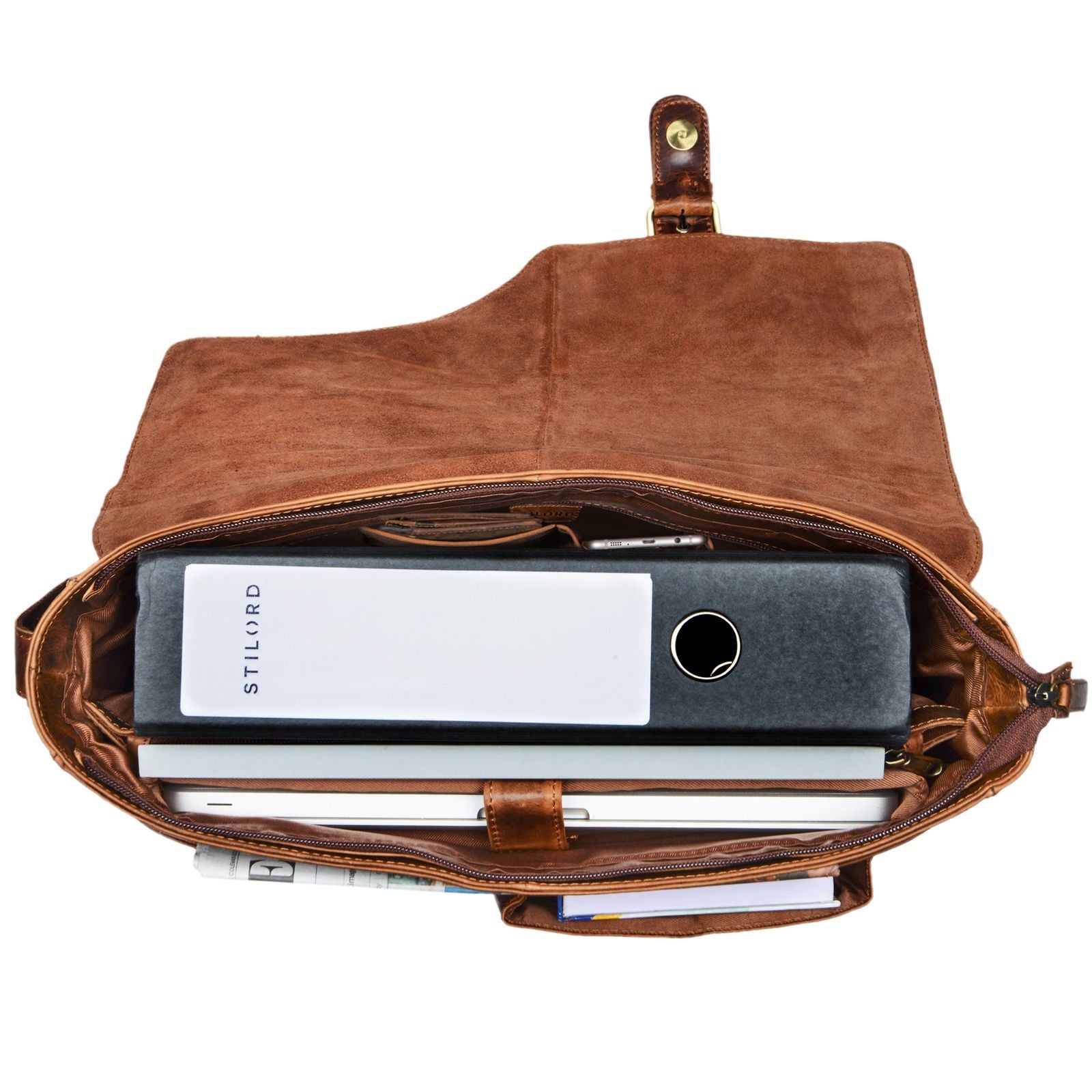Vintage Leder Businesstasche mit Schultergurt