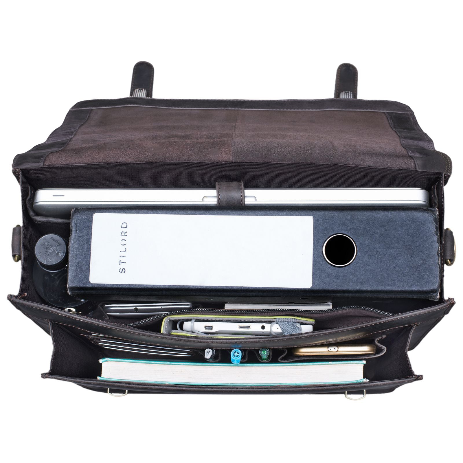 Große Ledertasche zum Umhängen Herren