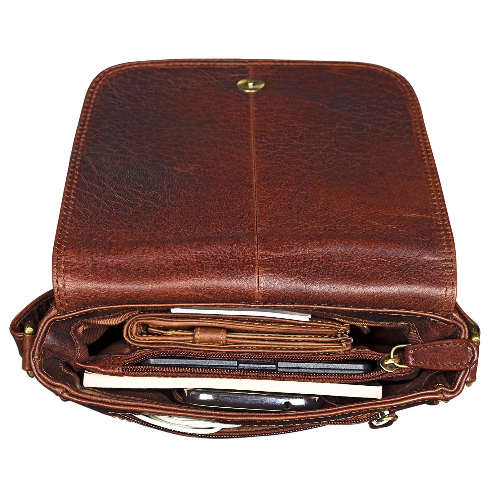 Umschlagtasche Leder Vintage braun