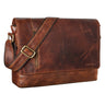 "Davis" Leren Messenger Tas 13 Inch Laptop Vintage Schoudertas Heren