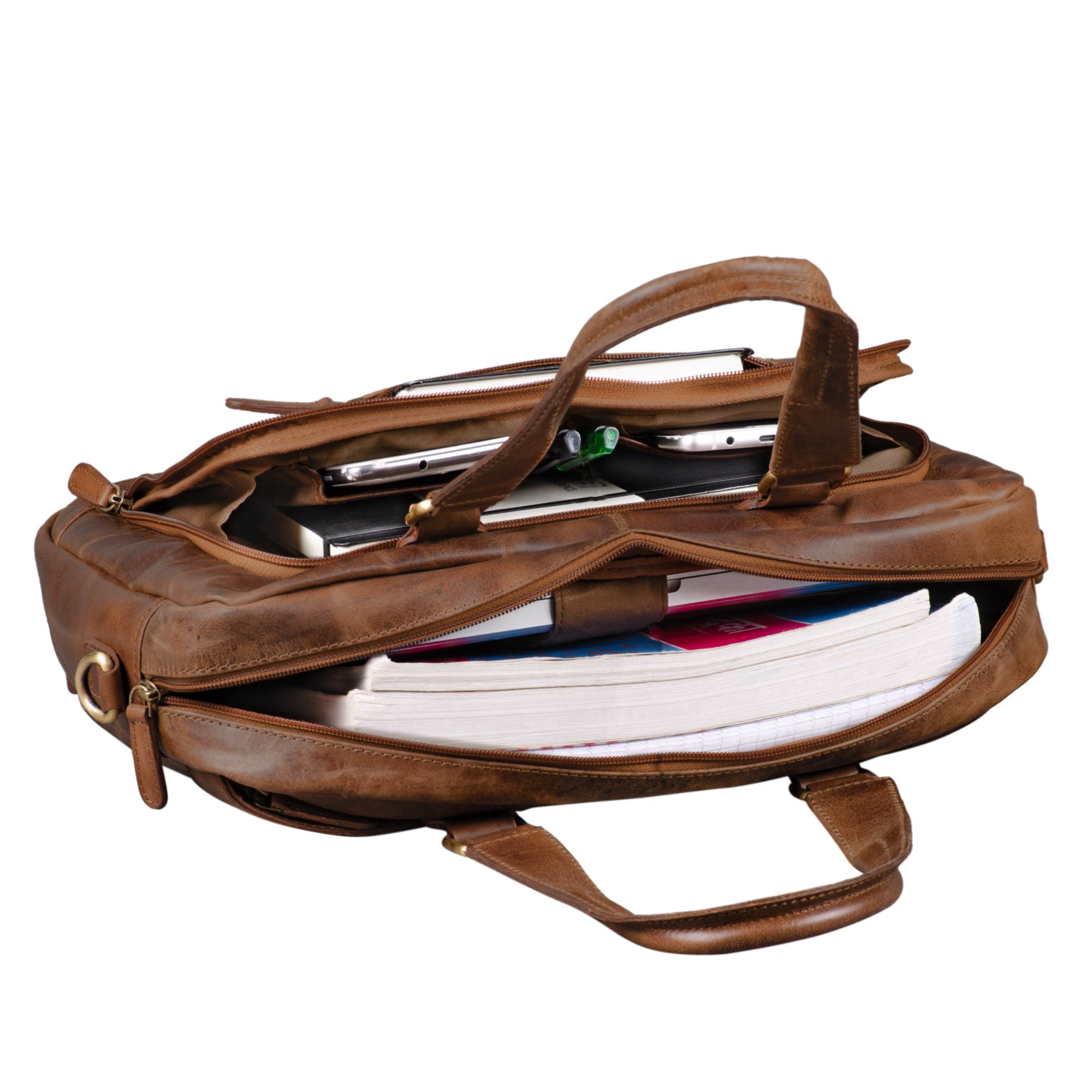 Vintage Bürotasche Damen aus Rindsleder