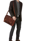 Vintage Ledertasche Arbeit braun