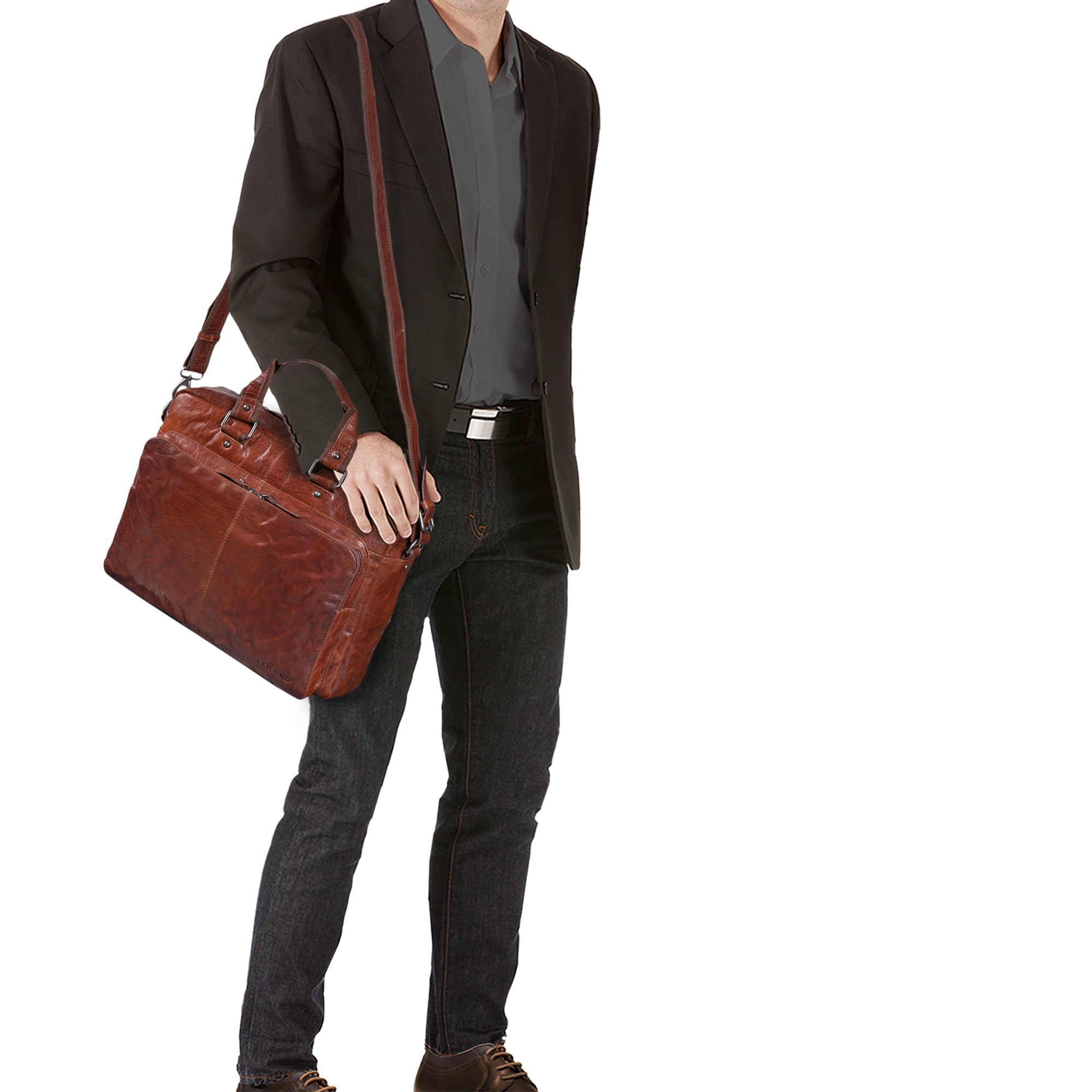 Herren Ledertasche zum Umhängen groß