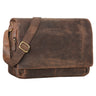 "Tom" Leren Schoudertas Vintage 15 Inch Laptop Voor Werk Studie En Uni