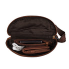 Vintage Ledertasche Bauch dunkel braun