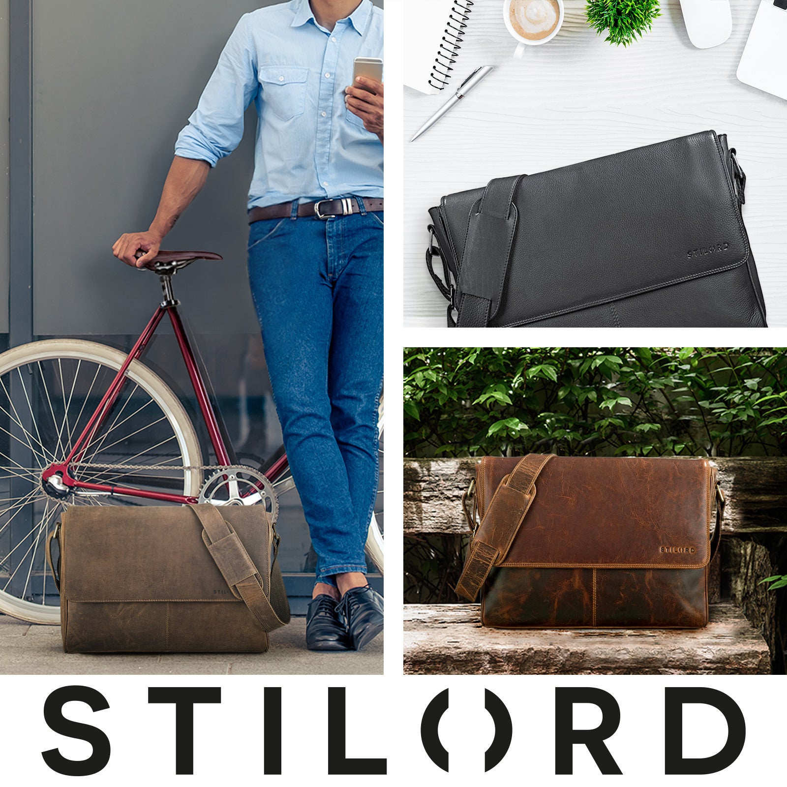 Herren Kuriertasche Retro-Look