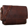 "Lonzo" vintage schoudertas echt buffelleer