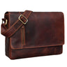 "Davis" Leren Messenger Tas 13 Inch Laptop Vintage Schoudertas Heren