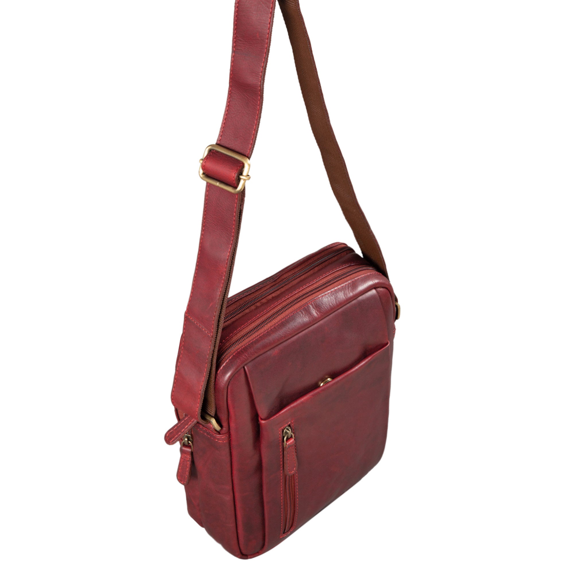 Kompakte Ledertasche iPad rot