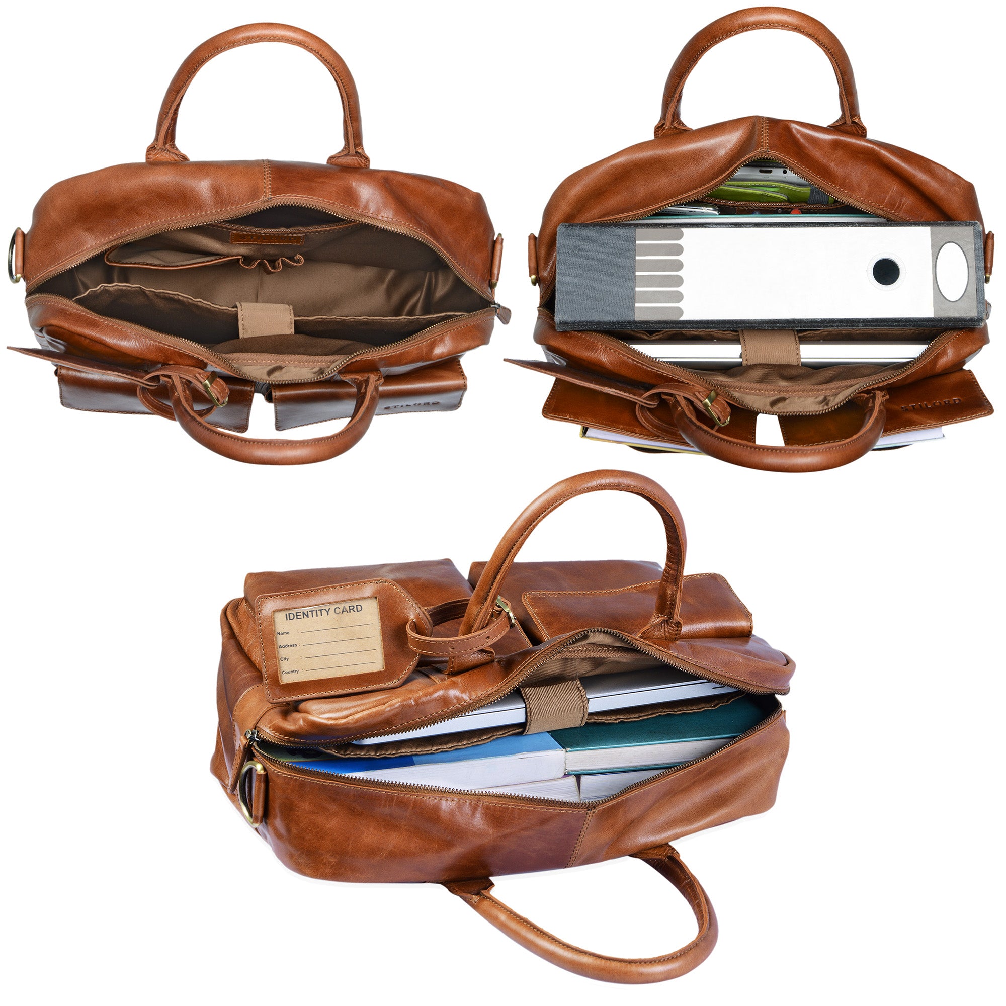 Umhängetasche Leder Vintage groß braun