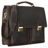 "Tiberius" vintage aktetas leer