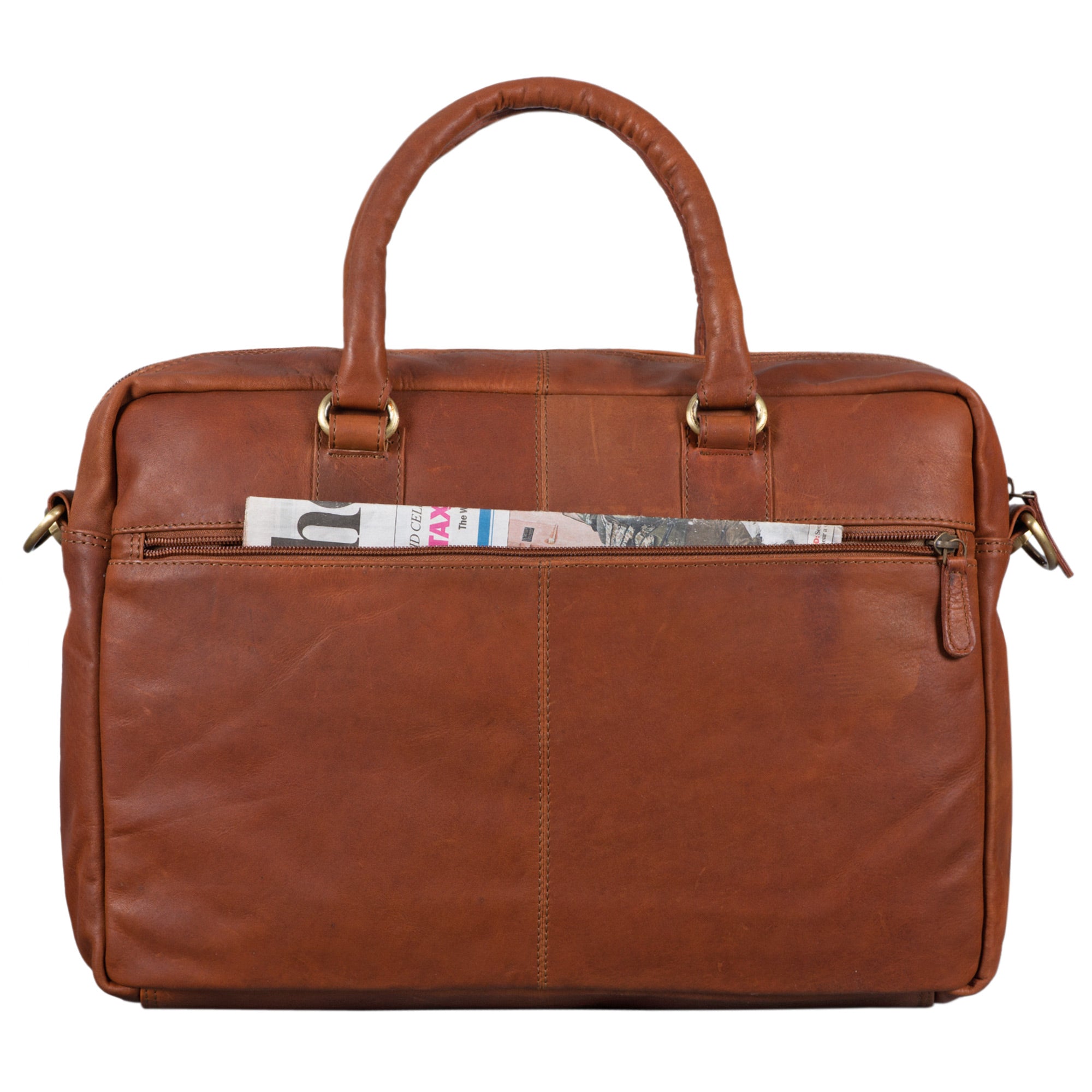 Große braune Schultasche