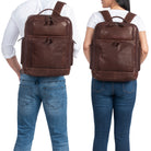 Großer Echtlederrucksack braun