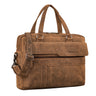 Leder Schultertasche Damen Braun Herren