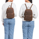 wildleder damen rucksack klein braun