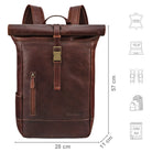 Damen Rolltop Rucksack Echtleder