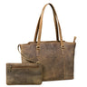 "Livia" Dames Leder Shopper Grote Handtasche Set met Portemonnee