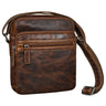 "Kony" Vintage Schoudertas voor Heren in Leder Robuuste Kleine Messenger Bag